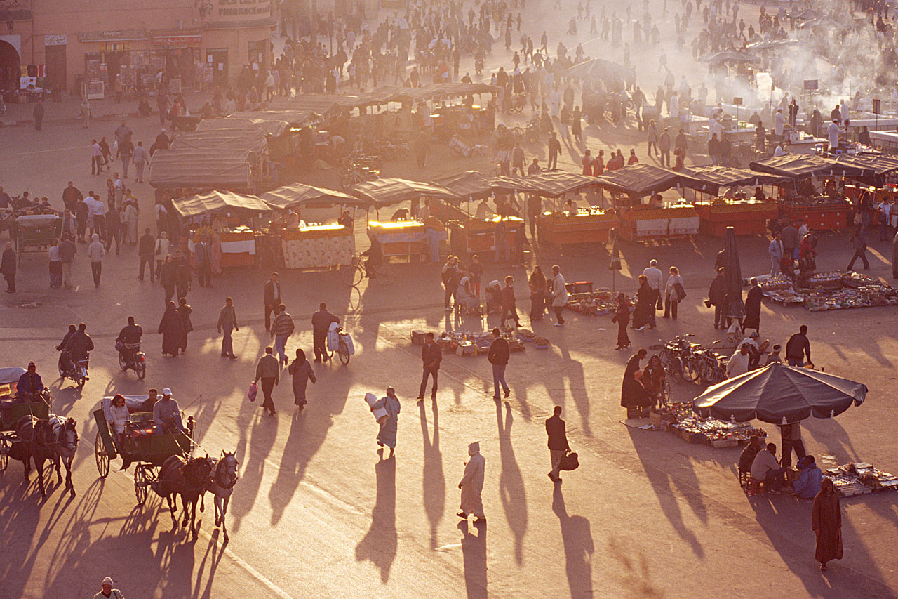 Torget Djeema el Fna i Marrakech