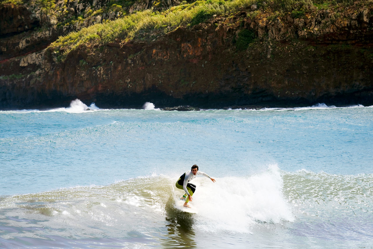 Surf i Machico på Madeiras østkyst