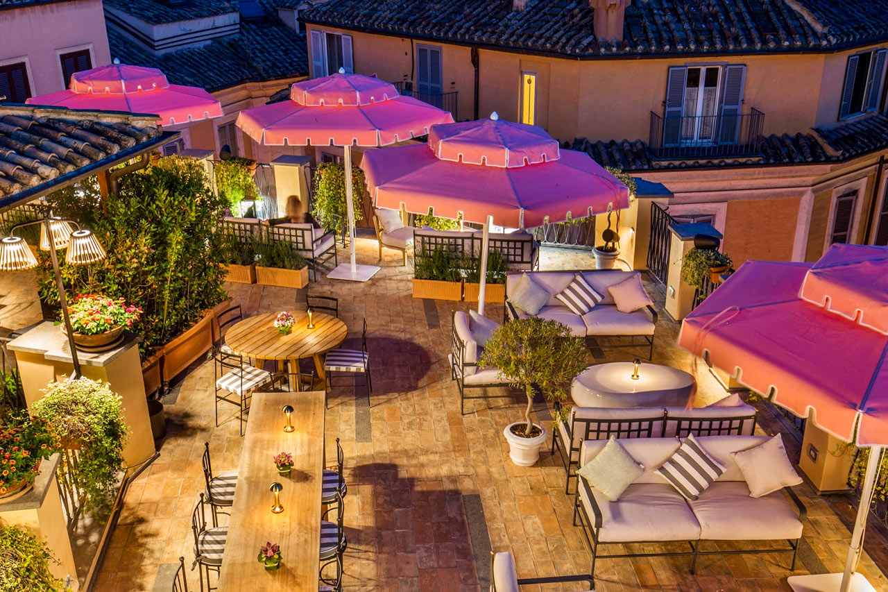 Hotellets hyggelige takterrasse