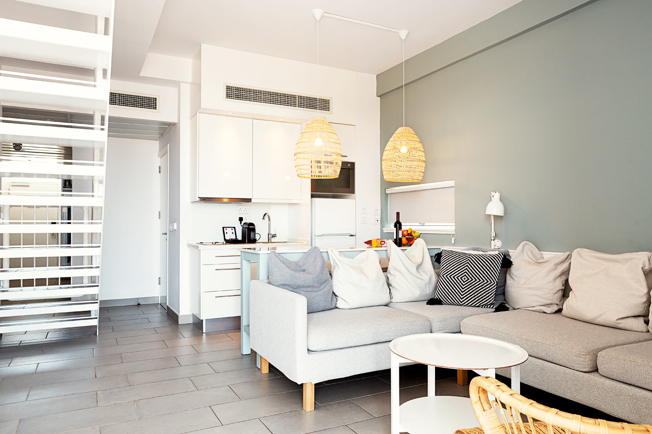 3-roms CLUB SUITE, stor balkong og takterrasse, begge med havutsikt