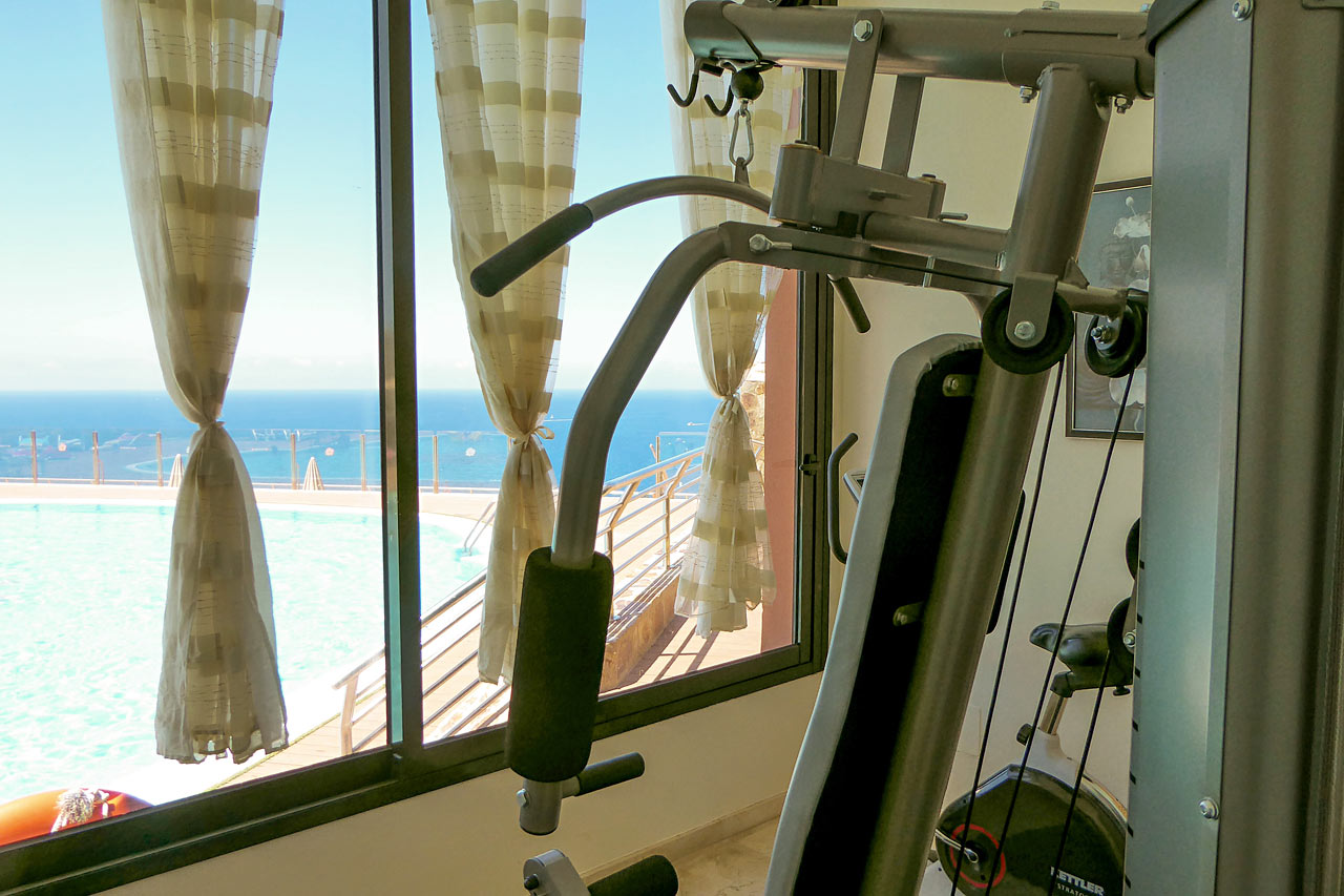 Utsikt fra hotellets treningsrom