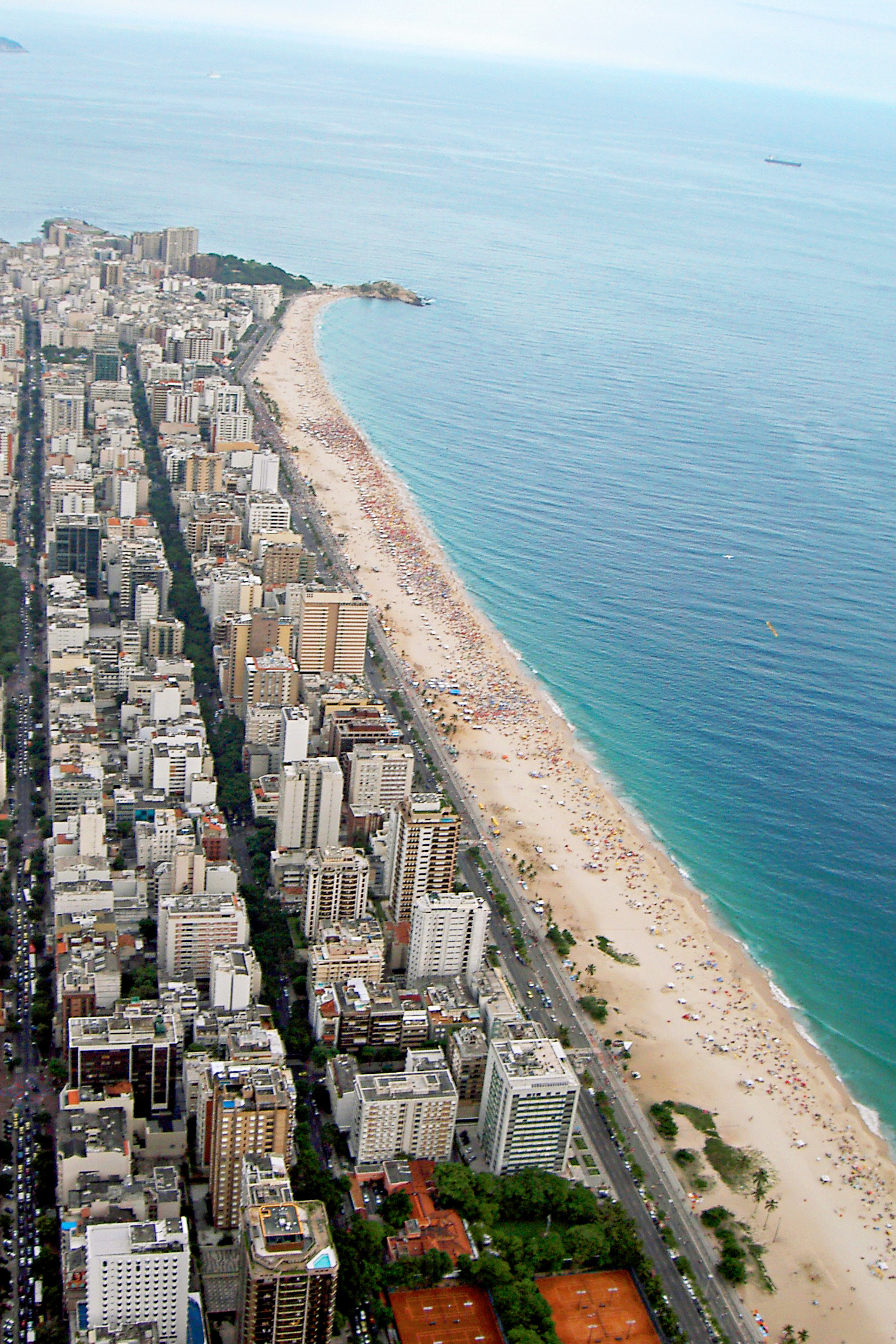 Utsikt over stranden Copacabana, Rio de Janeiro