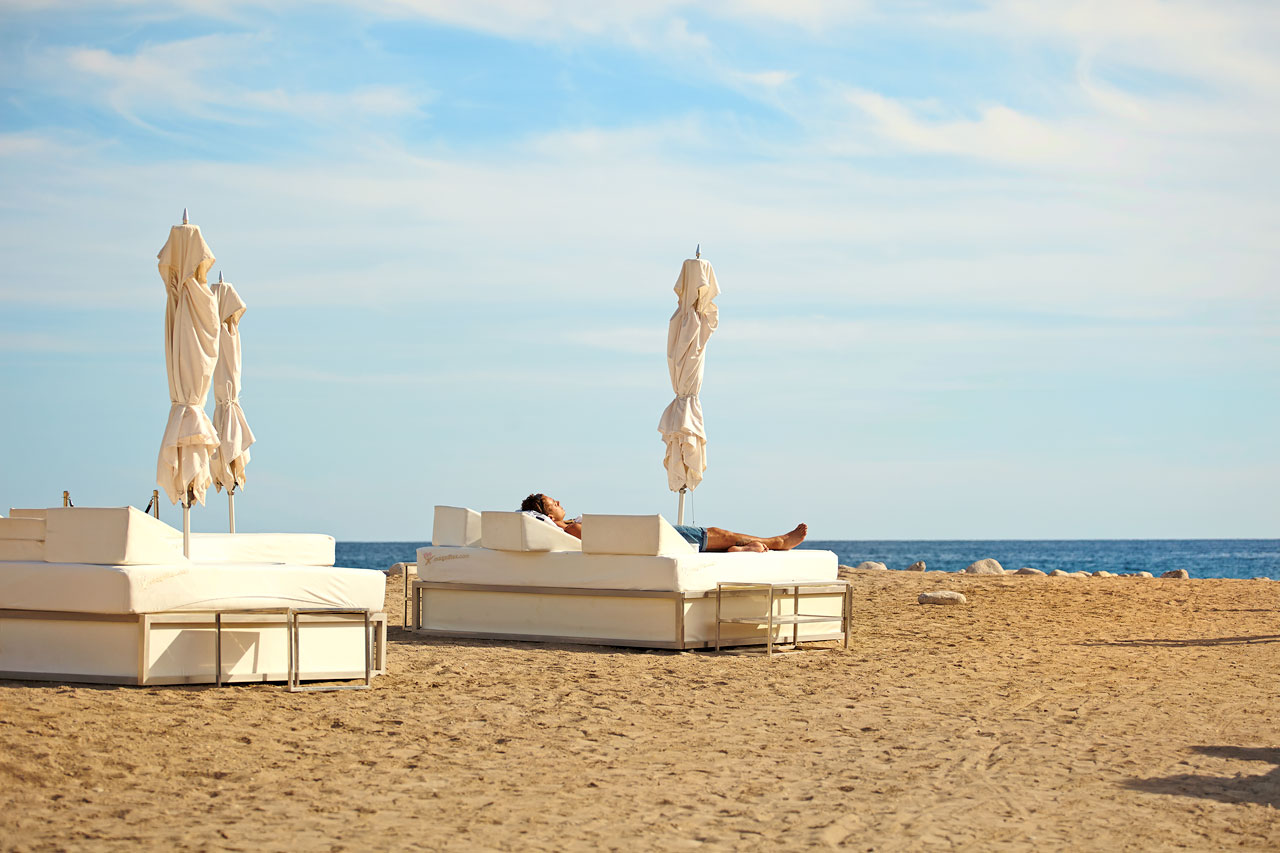 Blue Marlin Ibiza, ved stranden Platja les Jondal i nærheten av Ibiza by.