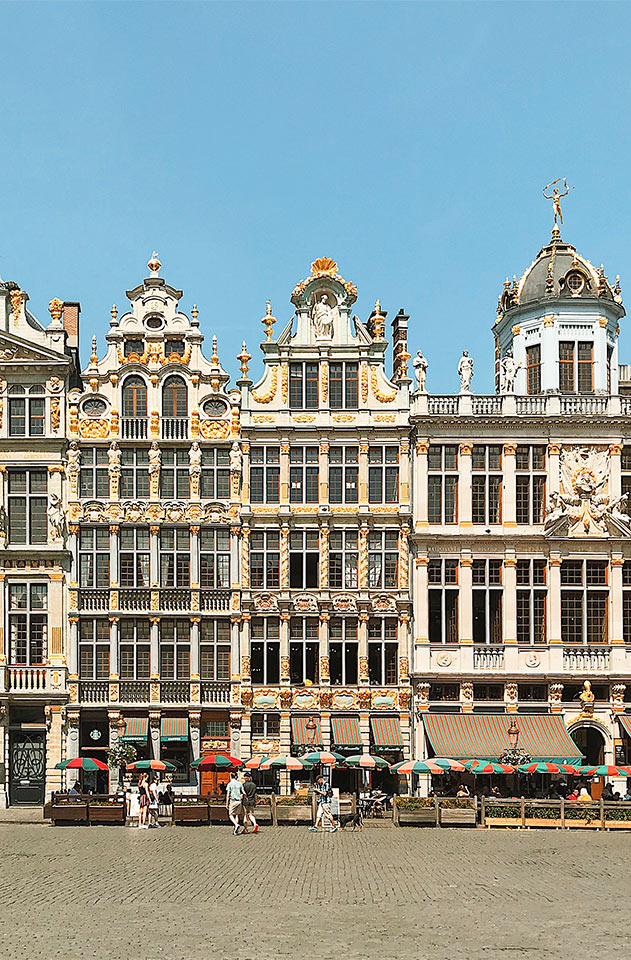 Vakker arkitektur på Grand-Place