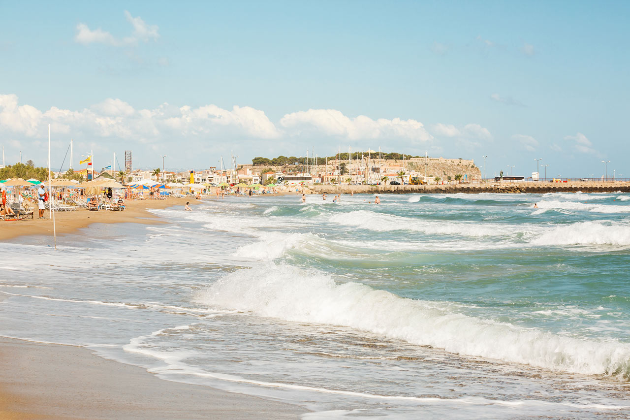 Stranden i Rethymnon.