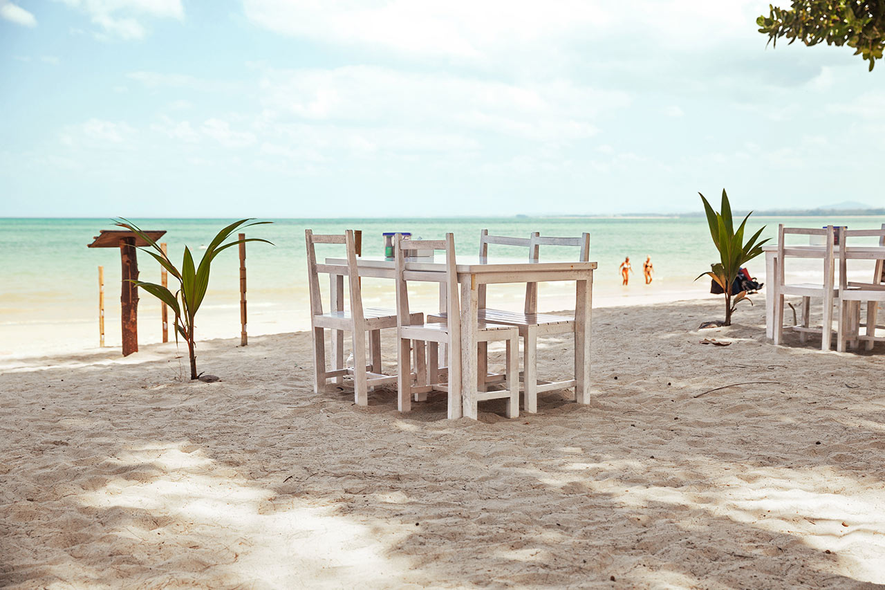 Den vakre, kritthvite White Sand Beach