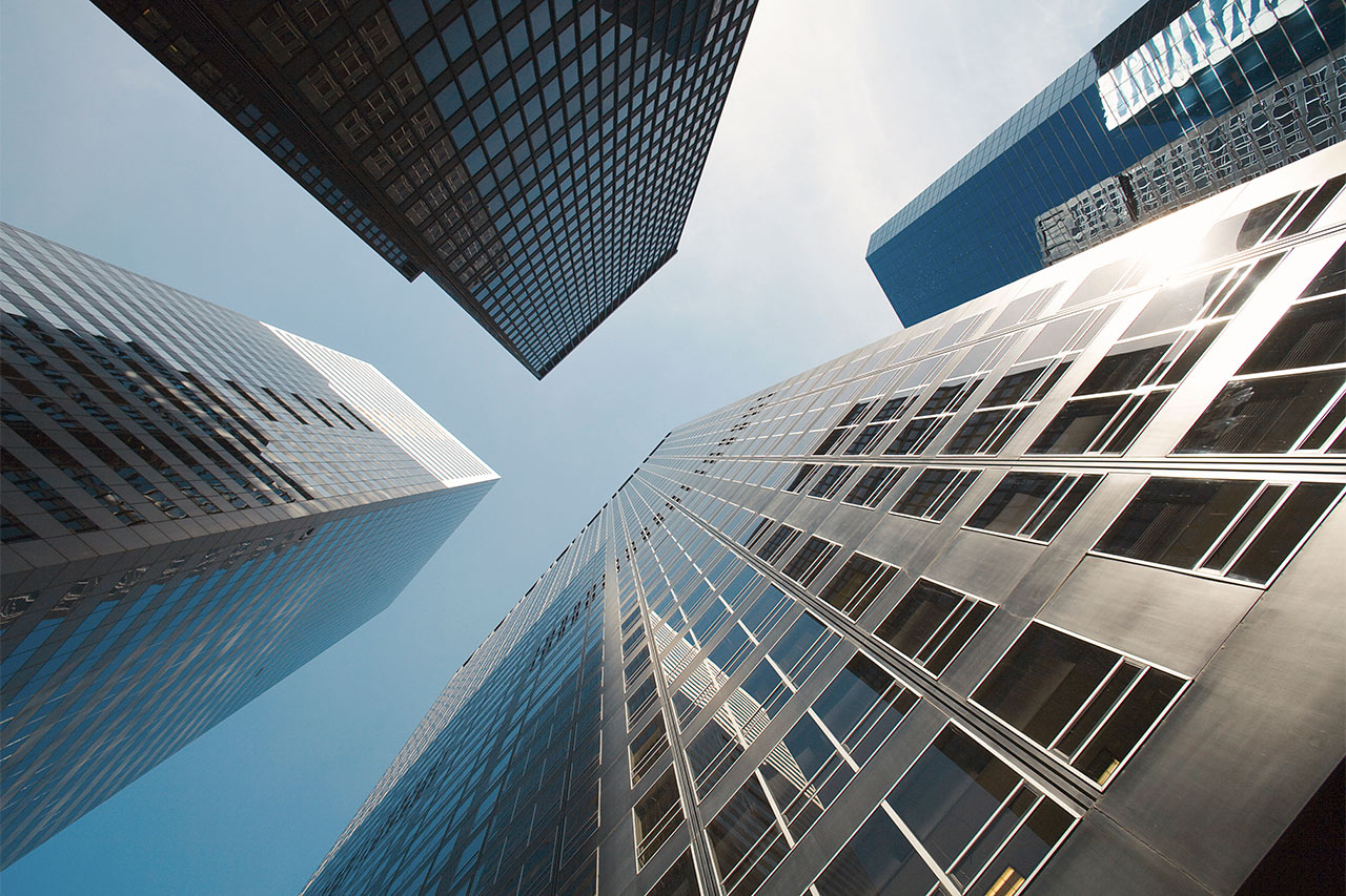 Skyskrapere i the Financial District, like ved Battery Park