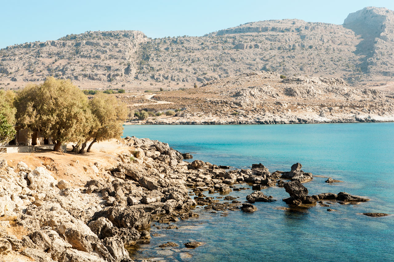 Agati-stranden mellom Lindos og Kolymbia